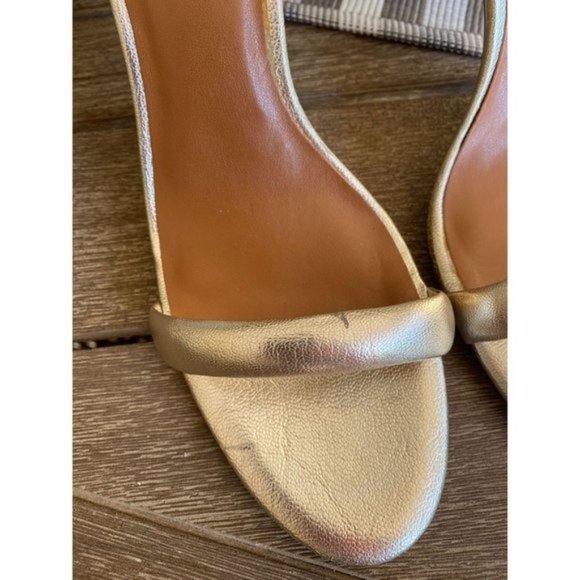 H by Halston Alison Gold Metallic Crackle Heels - Picture 6 of 6